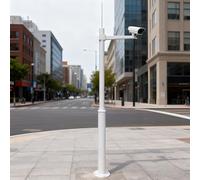 Segmented Structure Tall Security Camera Pole Outdoor, 3 4 5 6 M Outdoor-Rated Surveillance Poles Bracket For Around Schools, Heavy Duty Pole Mount Corner Bracket Kit(3 Sections 19.7ft/6m)