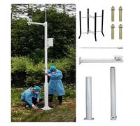 Segmented Surveillance Cameras Holder Column, White Household Security Camera Pole 78 118 158 177 237in, 2-3 Sections CCTV Pole wirh Lightning Rod(B,350cm-137.8")