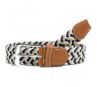 SEGMENTES Treza Men's Elastic Belt - Multi-Coloured and Adjustable Braided Belt, No Holes, Comfort and Versatility in Homen Belts and Women's Belt, Blue, White and Cream, One size