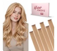 SEGO 10 inch Clip in Hair Extensions Real Human Hair 6PCS #27 Dark Blonde Double Lace Weft Single Clip Remy Highlights Hairpieces for Women Straight (31g)