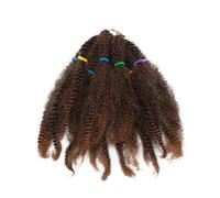 SEGO 11 Inch Afro Kinky Bulk Hair Braiding Curly Synthetic Hair Extensions For Braiding Afro Twist Hairpiece [Black & Light Auburn]