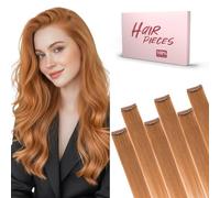 SEGO 18 inch Real Hair Clip in Extensions Human Hair 6PCS #30 Light Auburn Double Lace Weft Single Clip Remy Highlights Hairpieces for Women Straight (44g)