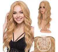 SEGO Pro 20" Synthetic Hair Topper Highlighted Strawberry Blonde | Heat Styleable, Natural Matte Finish, Realistic Bio-Scalp, 6.5"x6.5" Hybrid Base
