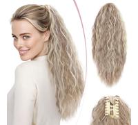 SEGO Pro Claw Clip Ponytail Hair Extensions, 24 Inch, Sandy & Bleach Blonde