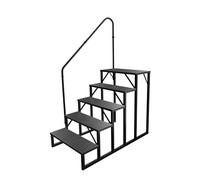 SEGOGNENG RV Steps with Handrail,5 Step Trailer Steps,Outdoor RV Stairs with Anti-Slip Pedals for Travel Trailers,Heavy Duty Mobile Home Stairs for Camper, Porch, Spa