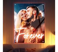 Segorts Personalised Neon Light Sign Personalised UV Prints with Photo Led Signs Acrylic Light Up Name Sign for Wall Room Bedroom Decor Personalised Painting Wall Art Gift for Anniversary Birthday