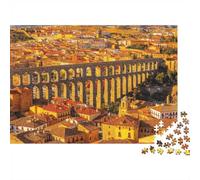 Segovia Jigsaw Puzzles 1000 Pieces Recyclable Material Spain Aqueduct Senior Puzzles Educational Game Decompression Parent Child Game Props 52x38cm/1000pcs