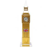 SEGOY Colour Changing Big Ben Souvenir Clock Tall - LED Light Up London Tower Ornament with Union Jack Detail, Decorative Tabletop Clock for Home & Office Décor - 24cm (Gold)