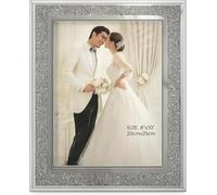 SEGOY Crushed Crystals Photo Frame Silver Mirrored Crushed Jewel Crystal Diamante Picture Frame (8x10 inch)