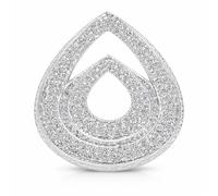 SEGOY Crushed Diamond Crystal Sculpture Silver Sparkle Double Heart Ornament 17X6X23 Cm