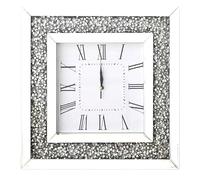 SEGOY Crushed Mirror Jewel wall clock roman numbers diamante mirror glass clock - 35cm