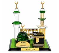 SEGOY Islamic Crystal Kaaba & Madina Mosque Showpiece with Minarets | Premium Glass Decorative Set | Muslim Gift for Home Office | Ramadan Eid Decoration