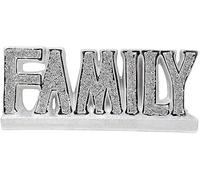 SEGOY ornament bling crushed diamond gift | crystallized Crushed Crystal Diamond Silver FAMILY sign Ornament,home decor Shelf Sitter | crushed diamond display |present, home decor 20cm