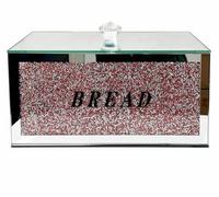 SEGOY Pink Crushed Crystal Diamond Bread Bin Box Jar Kitchen Storage Container 35cm Perfect Shape Glass Container