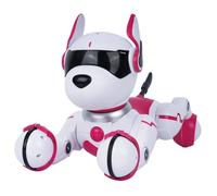 SEGOY Pink & White Robo Dog - Interactive Smart Robot Pet with Voice Commands, Directional Controls, Custom Routines & Animal Sounds - Futuristic Toy Dog for Kids
