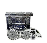 SEGOY Silver Crushed Diamond King Wagon | Extra Sparkly Bling Ornament | Table Sparkling Bling Ceramic I Love King Wagon Home Decor | Original Gypsy Caravan Silver Ornament for Shelves