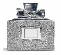 SEGOY Silver Crushed Diamond Sparkly Perfume Bottle Ornament Shelf Sitter - 15cm
