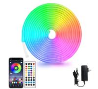 segrass - 16.4ft LED Neon Lights with APP Remote Control IP65 Waterproof, Flexible 24V RGB LED Neon Strip Lights for Bedroom or Room Decor Outdoor