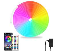 segrass 24V 5M LED Strip Remote/APP Control, RGB LED Rope Light IP65 Waterproof Flexible Neon LED Strip Lights for Bedroom, Room, Outdoors Decor