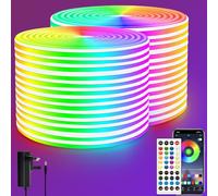 segrass LED neon Lights Strip 30M with Remote,APP Control,24v RGB Rope Light Strip IP65 Waterproof Flexible Neon Strip LED Lights for Bedroom,Room,Outdoors Decor(2 Rolls of 50ft)