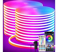 segrass LED neon Lights Strip 40M,DC 24V RGB neon Rope Light Strip APP Remote Controls Control Waterproof Flexible Neon LED Rope Lights for Bedroom,Playroom,Outdoors Decor（2 Rolls of 20M）