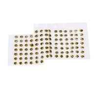 Segrehy 100Pcs Fishing Lure Eyes Three Dimensional Sticky Lightweight Durable Fisheye Sticker for Making Fishing Bait Professional Resin Material 5mm Diameter Golden Red Round Fish Eyes (Gold)