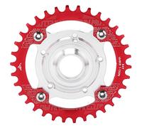Segrehy 104 BCD 34T Chainring Sprocket Adapter 34T Positive Negative Tooth Plate Conversion Base for Tongsheng Mid Drive Motor (Red)