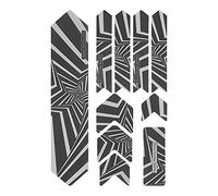 Segrehy 10Pcs/Set Bike Frame 3D Night Reflection Removeable Sticker Bike Paster Guard Cover (Five-star frame model)