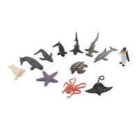 Segrehy 12Pcs Marine Animal Model Set PVC Material Realistic Lifelike Hand Painted Educational Toys for Kids Children Birthday Gift Party Decoration