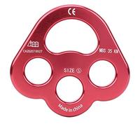 Segrehy 3 Holes Force Rigging Plate Anchor Divider Finger Climbing Equipment for Mountain Climbing (Wine Red)