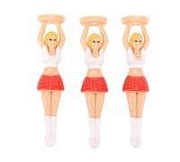 Segrehy 3pcs Golf Tee Plastic Funny Lady Golf Ball Tee Stylish Unique Design for Training Practicing Durable Plastic Material 7.5x1.5x1.5cm