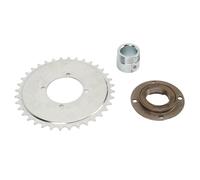 Segrehy 410 Sprocket Toothless Flywheel Kit Silver Adapter Steel Lightweight Durable DIY Upgrade Accessory for Scooter Motorcycle ATV Mechanical Power Modification