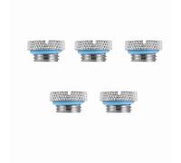 Segrehy 5Pcs Brass G1/4 Thread Water Cooling Plug, Chrome Plated, Mirror, with Slotted Drive, for PC Water Cooling Systems, Easy to Install