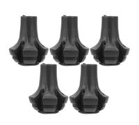 Segrehy Alpenstocks Trekking Pole Tips 5Pcs Round Foot Cover Set TPR Elastomer Non Slip Durable Lightweight Accessory for Hiking Walking Sticks Black 55mm