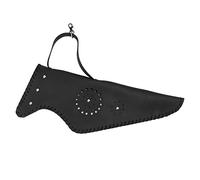 Segrehy Archery Holder PU Leather Traditional Shoulder Back Quiver with Strap for Outdoor Target Practicing Black