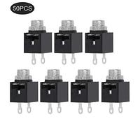 Segrehy Audio Socket Plug Adapter Terminals 50PCs Durable 3.5MM Panel Mount Jack Connector for Bluetooth Headphone Mobile Phone Digital Equipment Plastic Material