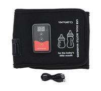 Segrehy Baby Bottle Warmer USB Powered Portable Dual Bottle Milk Warmer with LCD Display Adjustable Temperature Insulated Bag for Breastmilk Feeding at Home or Travel Oxford Fabric 18.6 x