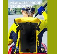 Segrehy Backpack Outdoor Rucksack 30L Large Capacity IPX6 Level 500D PVC Mesh Cloth for Boating Exploring Fishing Swimming Surfing Beach Activities Yellow White Light Grey Green Black (White)