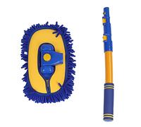 Segrehy Car Wash Brush Telescopic Long Handle Super Absorbent Soft Microfiber Car Cleaning Mop for Window Air Conditioner Adjustable Length Durable Aluminum Alloy Rod Multipurpose