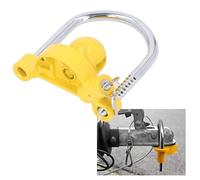 Segrehy Caravan Hitch Lock, Heavy Duty Anti Theft Tow Ball Lock with 11 Universal Positions & 2 Keys, High Security Coupler Lock for Trailers, Caravans and Campers, Bright Yellow Theft Deterrent