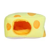 Segrehy Cheese Shape Hamster Bed Soft Nest Warm Sleeping House Cage for Small Pets Pleuche Cloth PP Cotton 15x14x8cm