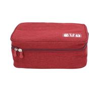 Segrehy Data Cable Charger Bag Large Capacity Premium Electronic Accessory Storage Case for Mobile Laptop Power Cord Travel Home Use 300D Cation 24.5x18.5x10cm (Burgundy)