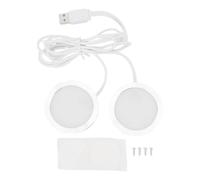 Segrehy Dual Heads Round LED Spotlight Ultra Slim 5V USB Under Counter Light Mini Jewelry Display Lighting Model Display Lamp for Kitchen Cabinet Bookcase Aluminum Alloy 110g