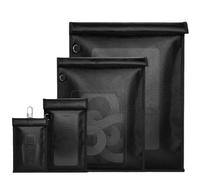 Segrehy Faraday Bags Fireproof RFID Shielding Signal Blocking Bags 4 Pack Flame Retardant Electromagnetic Wave Protection for Electronic Devices Mobile Phones Tablets Laptops Car Keys Black