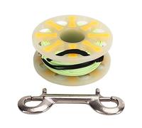 Segrehy Finger Reel Diving Spool 30m Polyester Fiber Night Reflective Flat Line Lightweight Durable Diving Finger Reel with Double Ended Hook for Sports Divers and Water Enthusiasts (Orange)