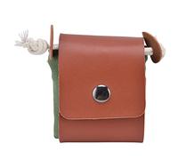 Segrehy Fruit Picking Bag Waist Hanging Canvas Material PU Style Folded Save Space Belt Foraging Bag (PU Military Green)