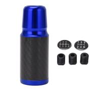 Segrehy Gear Shifting Lever Knob Carbon Fiber Manual Transmission Shifter Head with 3 Adapters for 5 6 Speed Vehicles Clear Print Durable Design (Blue)