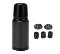Segrehy Gear Shifting Lever Knob Carbon Fiber Manual Transmission Shifter Head with 3 Adapters for 5 6 Speed Vehicles Clear Print Durable Design (Black)