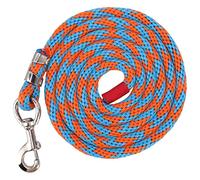 Segrehy Horse Leash Rope Multipurpose Braid Rope for Horse Livestock Pet with Bold Alloy Big Hook 13ft Long Durable Nylon Training Leash for Equestrian Athletes Beginners (Blue Orange)