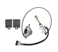 Segrehy Hydraulic Brake Cylinder Caliper Assembly High Performance Rear Foot Disc Brake Master Cylinder Caliper for ATV 150cc 200cc 250cc Models Made of Metal and ABS Includes 2 Brake Pads